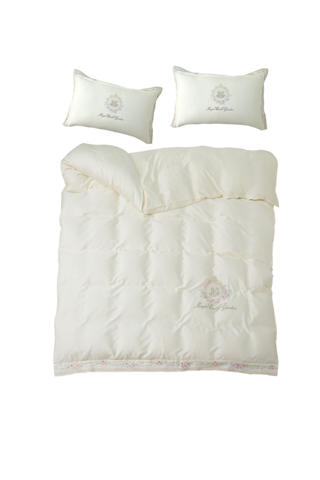 Monroe(Beige white)——three-piece set of  embroidered bedding