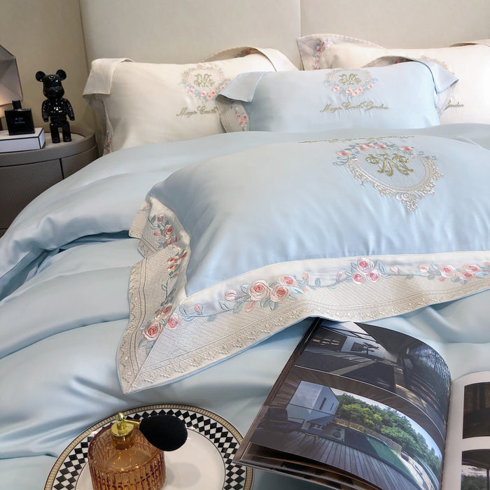 Monroe(blue)——three-piece set of  embroidered bedding